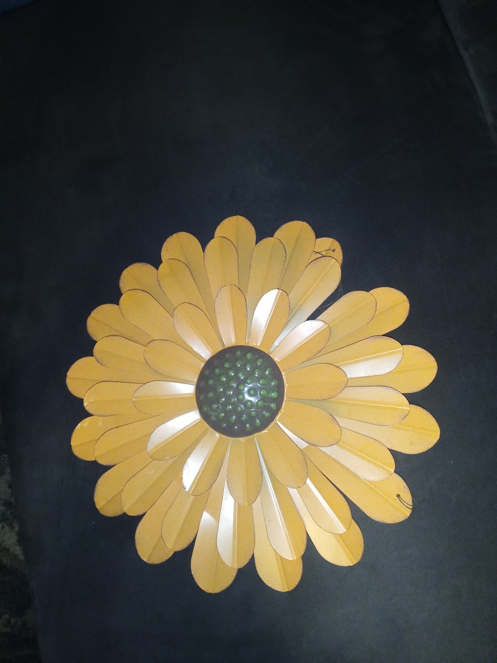 Yellow Metal Flower Wall Decor - Sunflower Accent